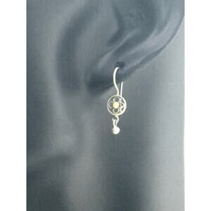 Jane Diaz Sterling Silver Filigree Circle and Ball Earrings
